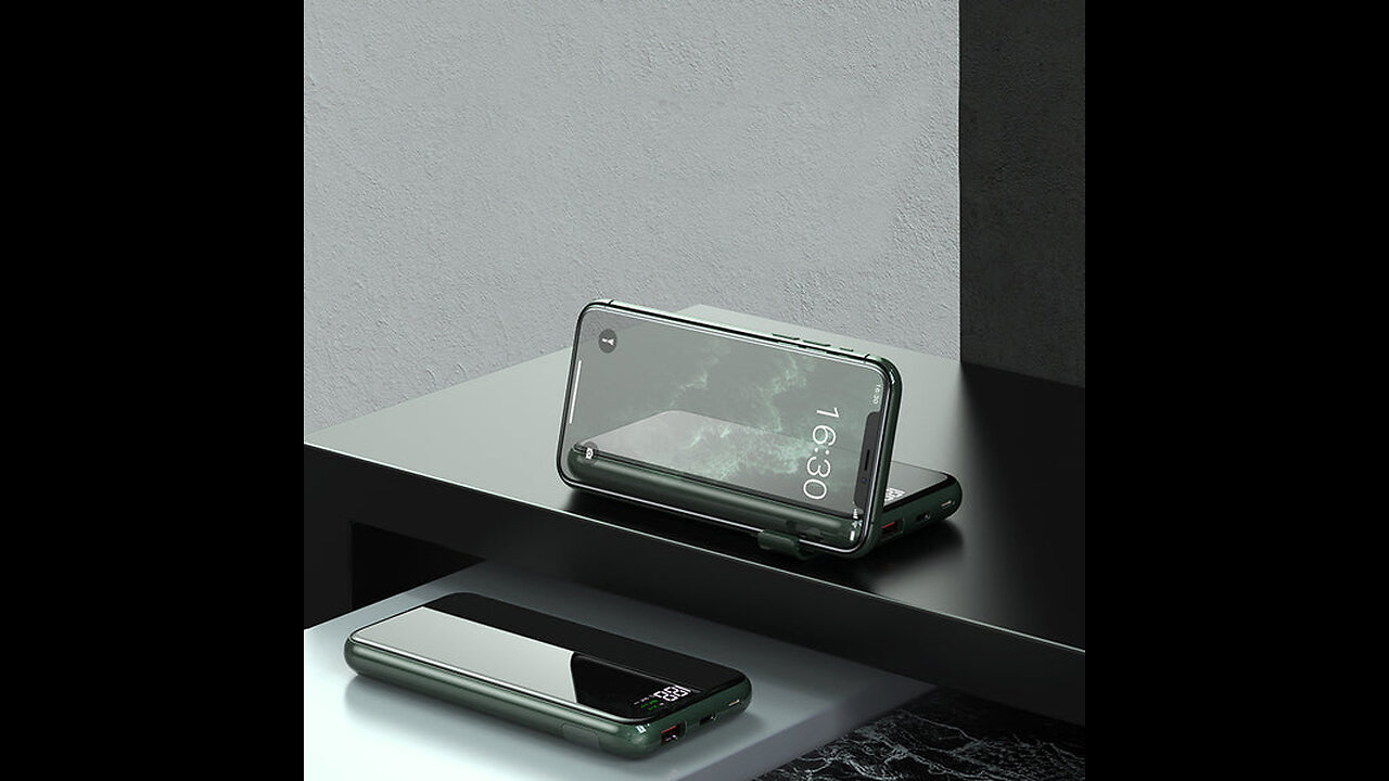 10000mAh Fast Charging Wireless Power Bank with Digital Display, Multi-port Output,Wireless Charging