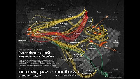 Approximate route of Russian UAVs and missiles during massive attack on Ukraine!
