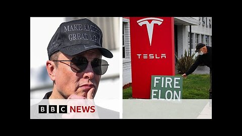 Tesla faces challenges after protests over Elon Musk controversy | BBC News
