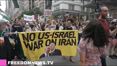 NOW: Crowds March Through NYC "NO US-ISRAEL WAR ON IRAN"