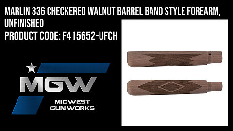 Marlin 336 Checkered Walnut Barrel Band Style Forearm, Unfinished - F415652-UFCH