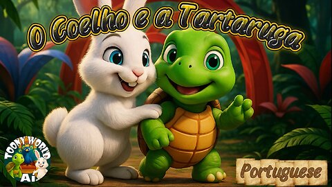 O Coelho e a Tartaruga 🐇🐢 | História Infantil | Bedtime Cartoon in Portuguese | ToonyWorldAi
