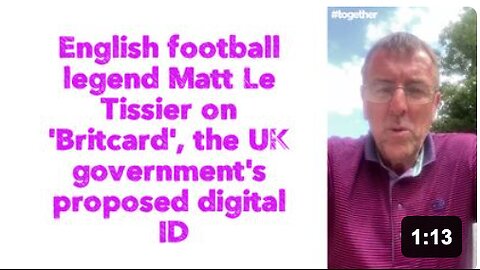 English football legend Matt Le Tissier on 'Britcard', the UK government's proposed digital ID
