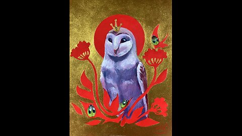 3 birds art deco acrylic painting Time-lapse with Arte