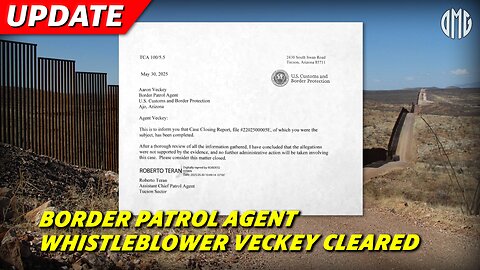 UPDATE: Border Agent Veckey CLEARED, Allegations “Unsubstantiated”; Warns of 'Dogma of Apathy'