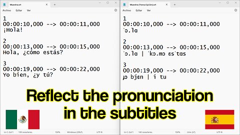 Get the phonetic subtitles for your movie in Spanish