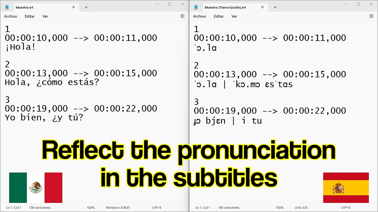 Get the phonetic subtitles for your movie in Spanish