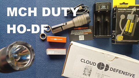 Cloud Defensive MCH DUTY HO DF handheld flashlight, 18650 battery, Nitecore UI2 USB Charger