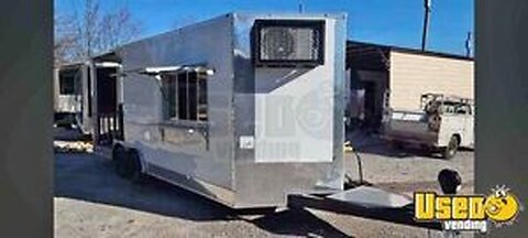 2024 Empire Cargo Kitchen Food Concession Trailer with Pro-Fire System & Porch for Sale in Texas!