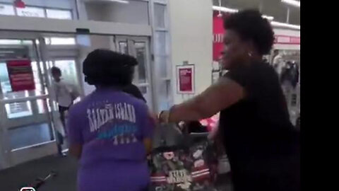 Repulsive Negroid Woman Robs Shopping Carts Full of Merchandise with Her Son