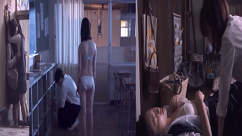 The schoolgirls are home alone.