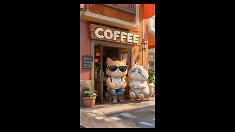 Stylish cat becomes your new coffee buddy
