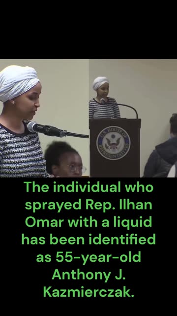 The individual who sprayed Rep. Ilhan Omar with a liquid has been identified as 55-year-old