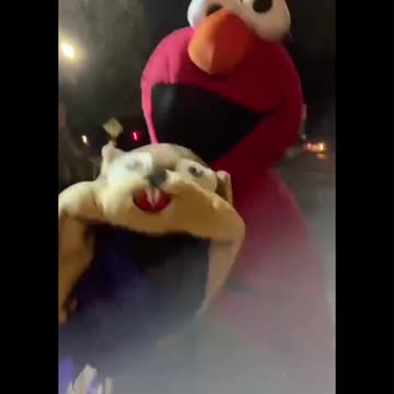 ChatRats Portland Elmo and the Squirrel Chick do a Selfie😎🤳🤣 🔥outside the Portland ICE Facility