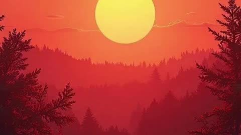 a natureza ao amanhecer do sol vermelho #disney #film