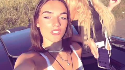 Young tgirl and friend in the car