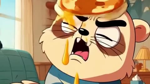 Finn wipes the syrup off his face #foryou #cuteanimal #shorts #finn #cartoon #finncartoon
