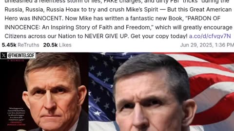 TRUMP’S POST HONORS GEN.FLYNN WHILE FLYNN EXPLAINS THE CHILD TRAFFICKING CONNECTION TO EPSTEIN,DIDDY,OBAMA, BIDEN & SOROS NGOs