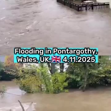 Flooding in Pontargothy, Wales, UK,🇬🇧 4.11.2025