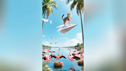Flamingo Cat Ai animated funny video