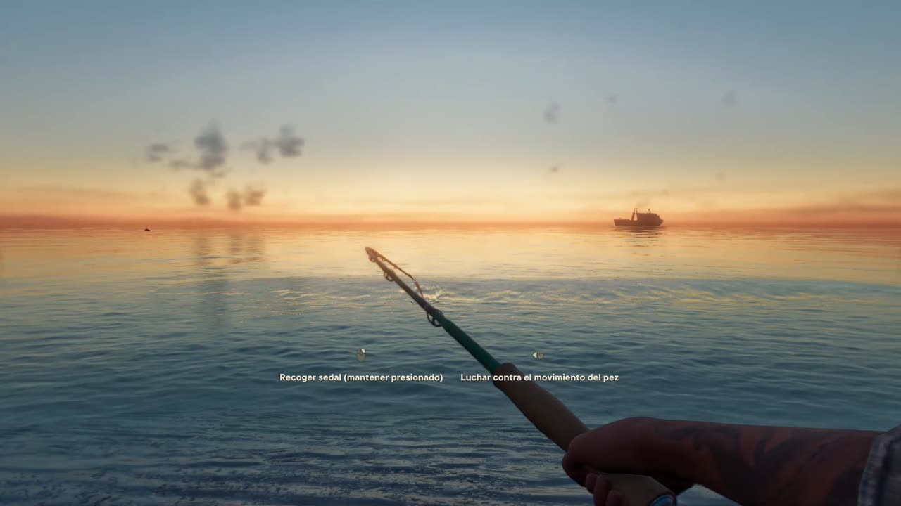 FarCry®6 - Pesca tan abundante que te dará hambre junto a un hermoso atardecer.