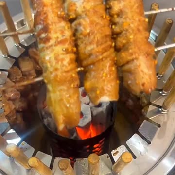 Smokeless Charcoal Stainless Steel With 20 Skewers, Portable Smokeless BBQ Charcoal Grill