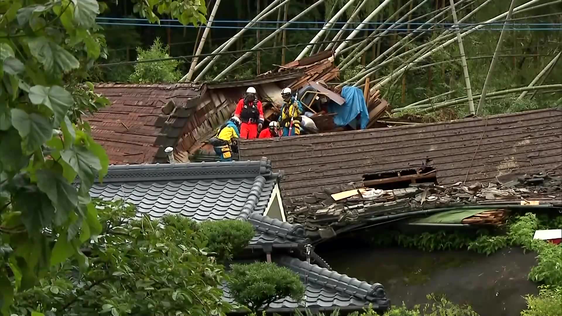 Heavy rain triggers floods, landslide in southern Japan