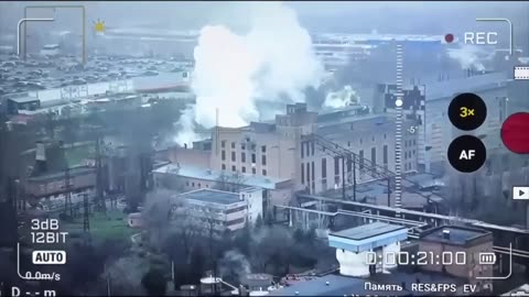 The moment of the strikes on the Kherson Thermal Power Station