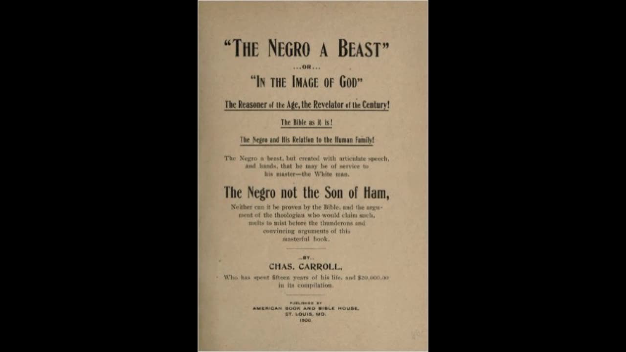 The Negr0 a Beast or in the Imagine of God. Chapter 10, part 2.