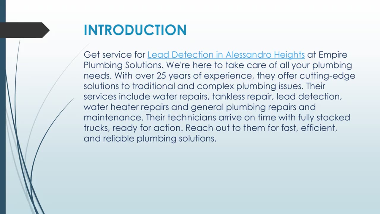 Get service for Lead Detection in Alessandro Heights