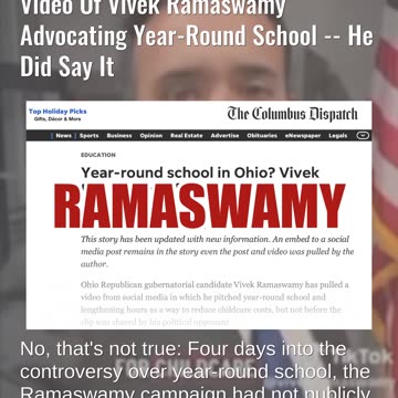 Fact Check: Real Video Of Vivek Ramaswamy Advocating Year-Round School