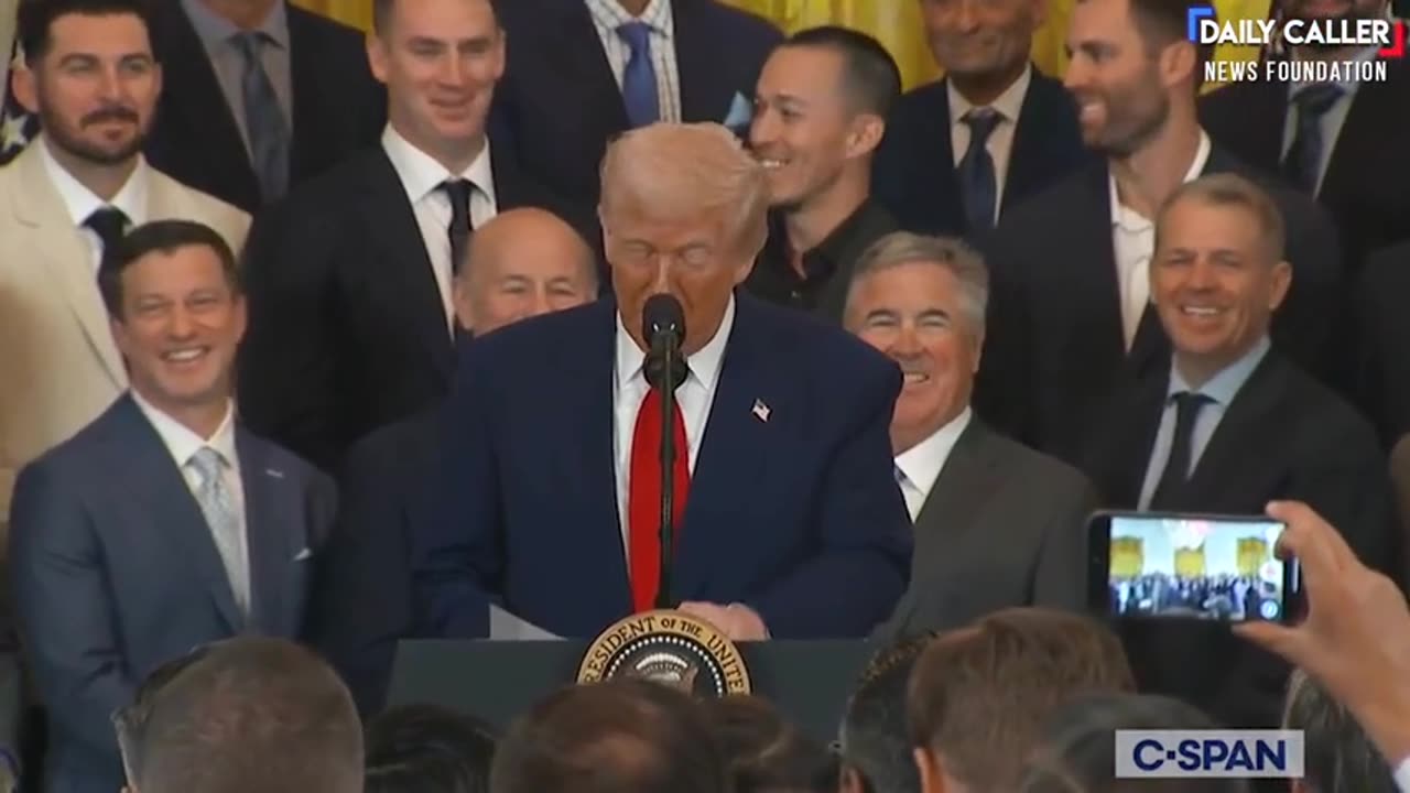 Trump JOKES with the LA Dodgers