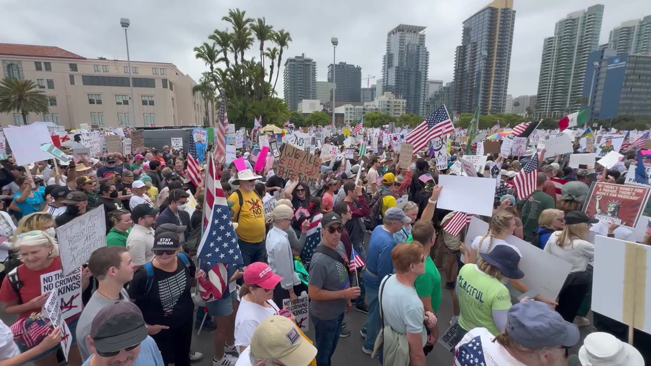 "NO KINGS" Protest in San Diego was Flipping MASSIVE