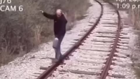 Poor Old Man Gets Hit By Train (extremely bloody/graphics) (Emotional)