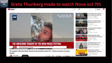 Great Thunberg made to watch Nova Festival Massacre Oct7th