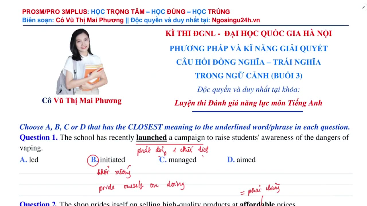 Đồng nghĩa – trái nghĩa trong ngữ cảnh Buổi 3