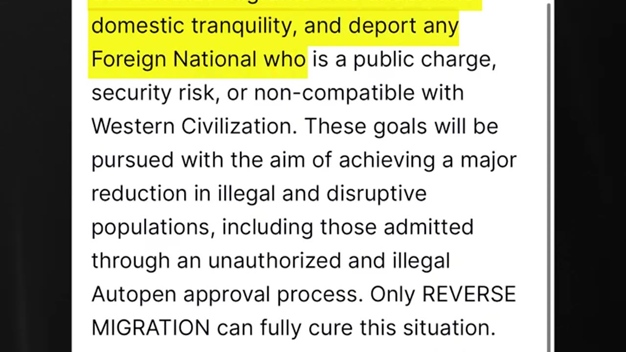 "No more Third World migration!"