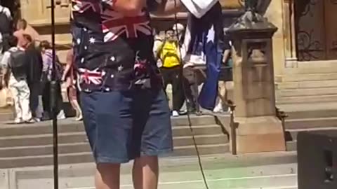 Alan Ross speaks at the March for Australia Sydney