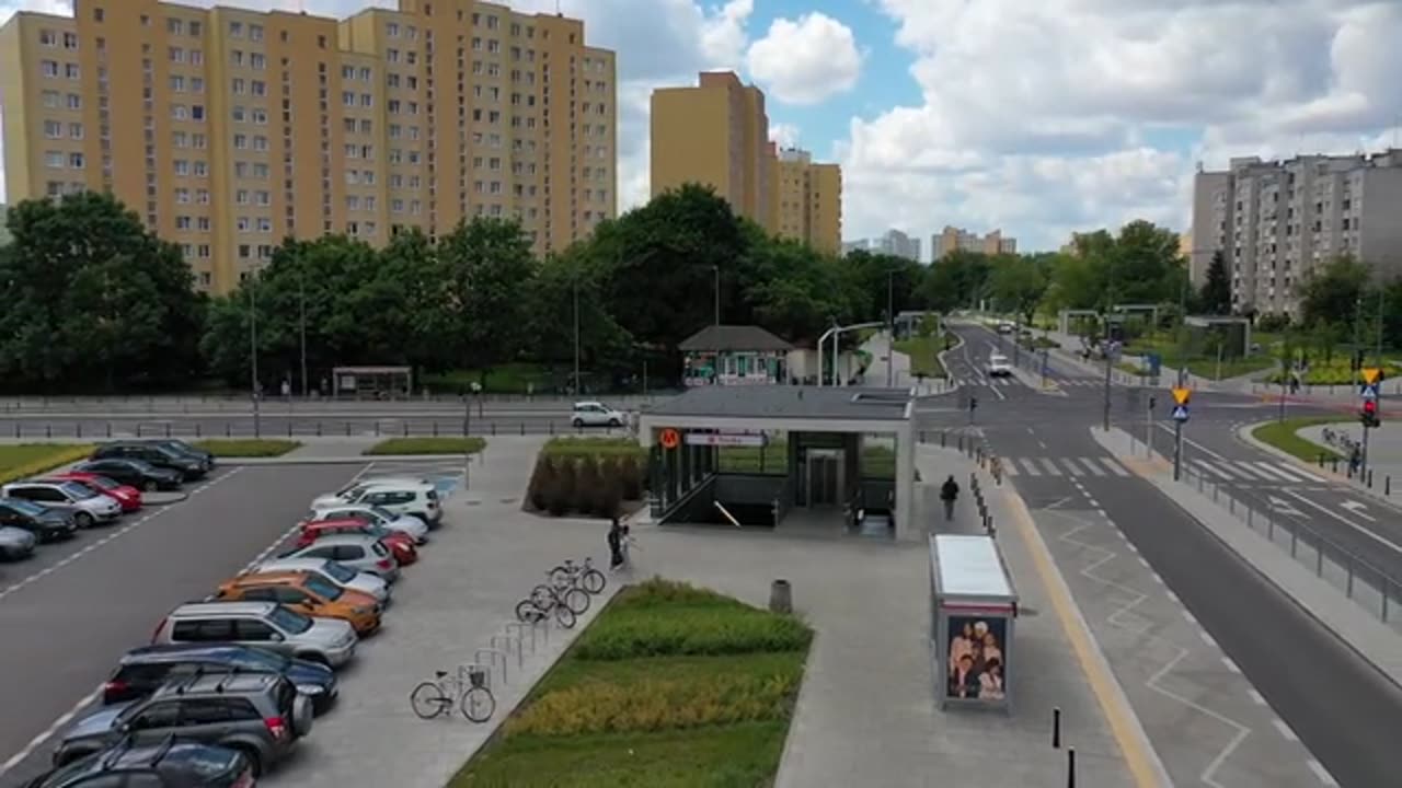 Urban Intersection with Metro Entrance