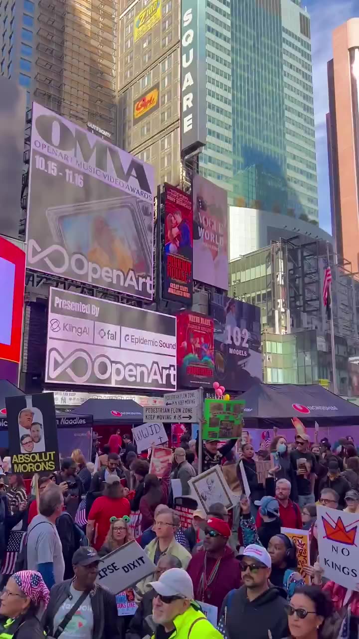 No Kings protests against Trump in New York City.