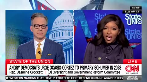 Tapper: Do you think AOC should primary Chuck Schumer? Rep. Crockett: