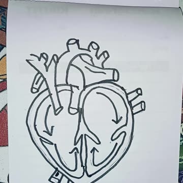 How to draw a heart/easy heart drawing step by step/ human heart drawing