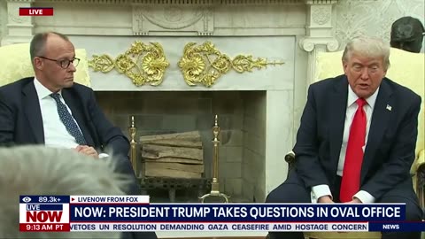 FULL: Trump takes questions from Oval office alongside German Chancellor