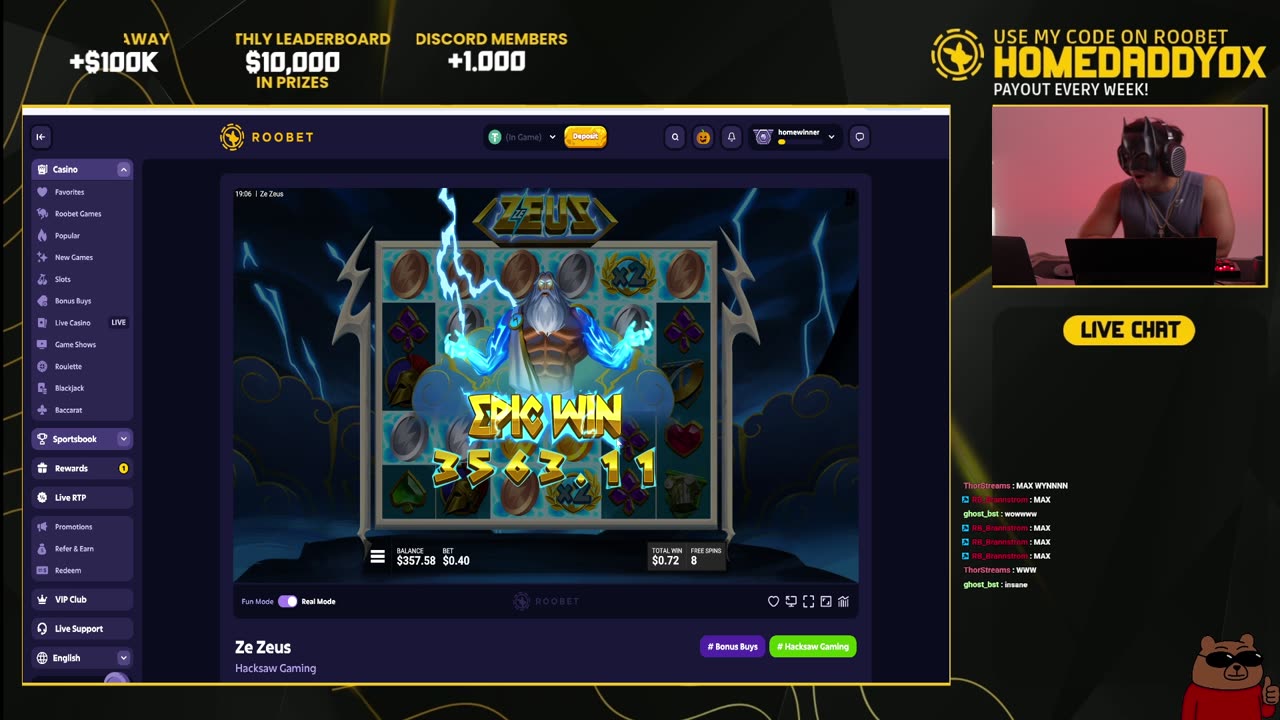 TURNING $0.4 to $4,000 LIVE! MAX WIN: Ze Zeus Slot Machine