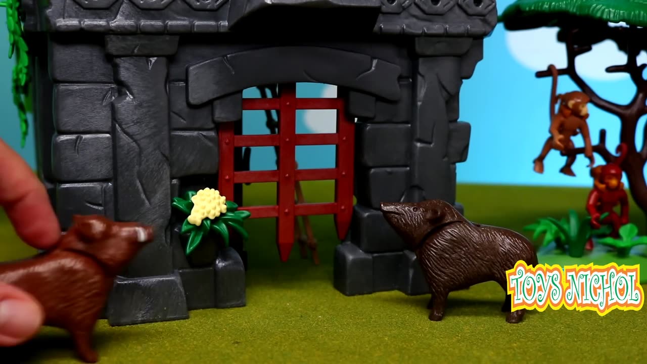 Two Tigers Waiting for Monkey Under the Tree