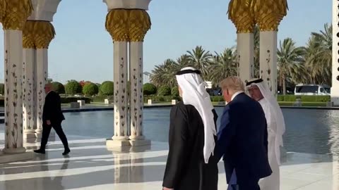 President Donald Trump on a tour of the Sheikh Zayed Grand Mosque