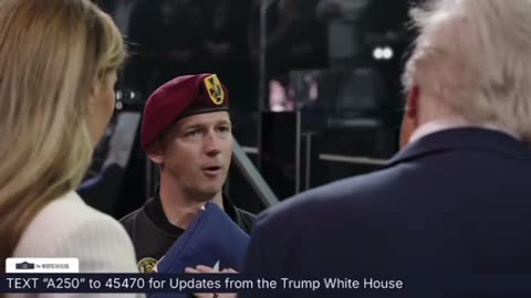 OUR PRESIDENT DJT RECEIVES THE FLAG FLOWN OVER THE US CAPITAL AT THE AMERICA 250 ARMY PARADE
