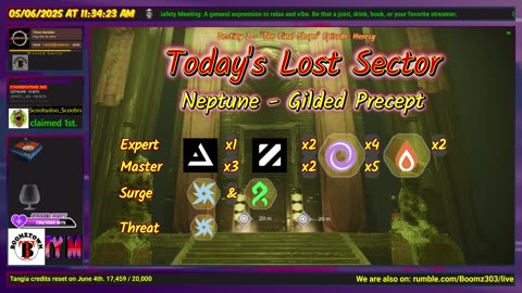 Destiny 2: 5-6-25 Gilded Precept is the Lost Sector. Arc/Strand Surge.