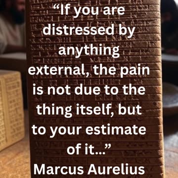 If you are distressed by anything external I Marcus Aurelius