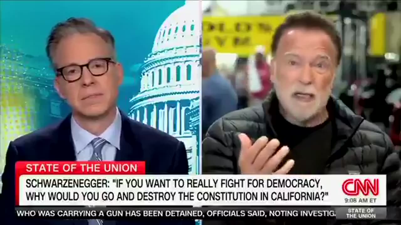 Schwarzenegger "In New Mexico 45% of the people voted for Trump… zero is sent to the House